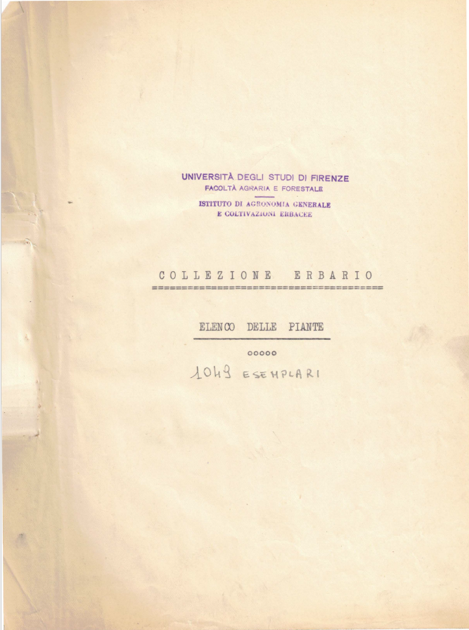 Erbario di Adriano Fiori, 1925